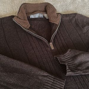 Oscar De La Renta Quarter-Zip Sweater, Size Large